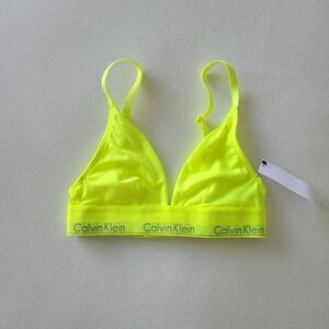 NWT Calvin Klein Casual Neon Yellow Triangle Bralette Bra